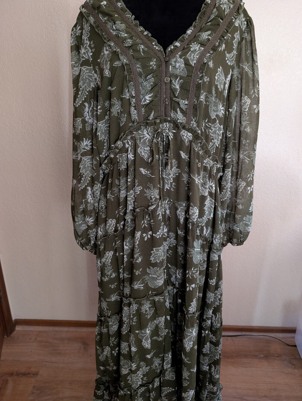 Green Floral Prairie Dress